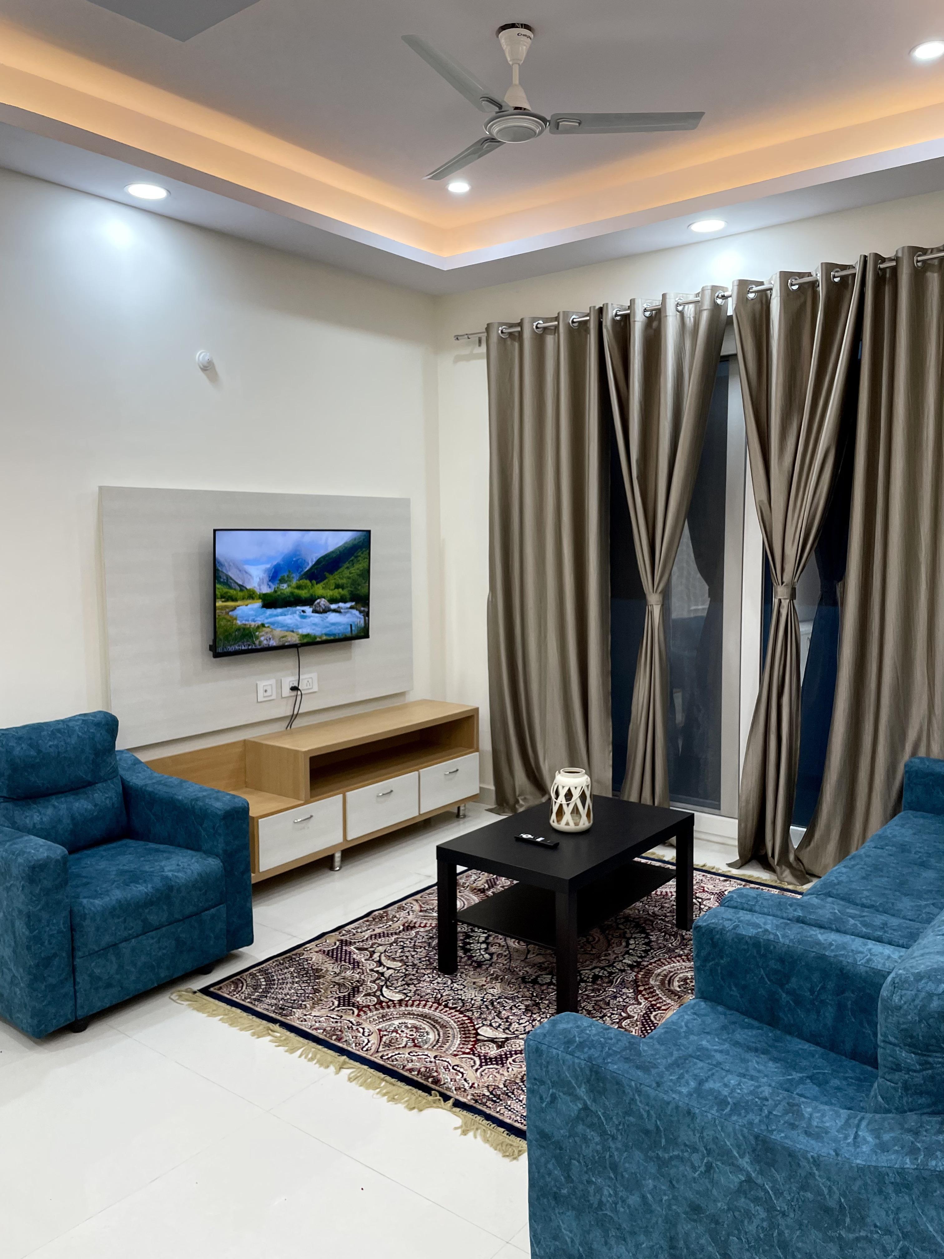 Living room with television unit